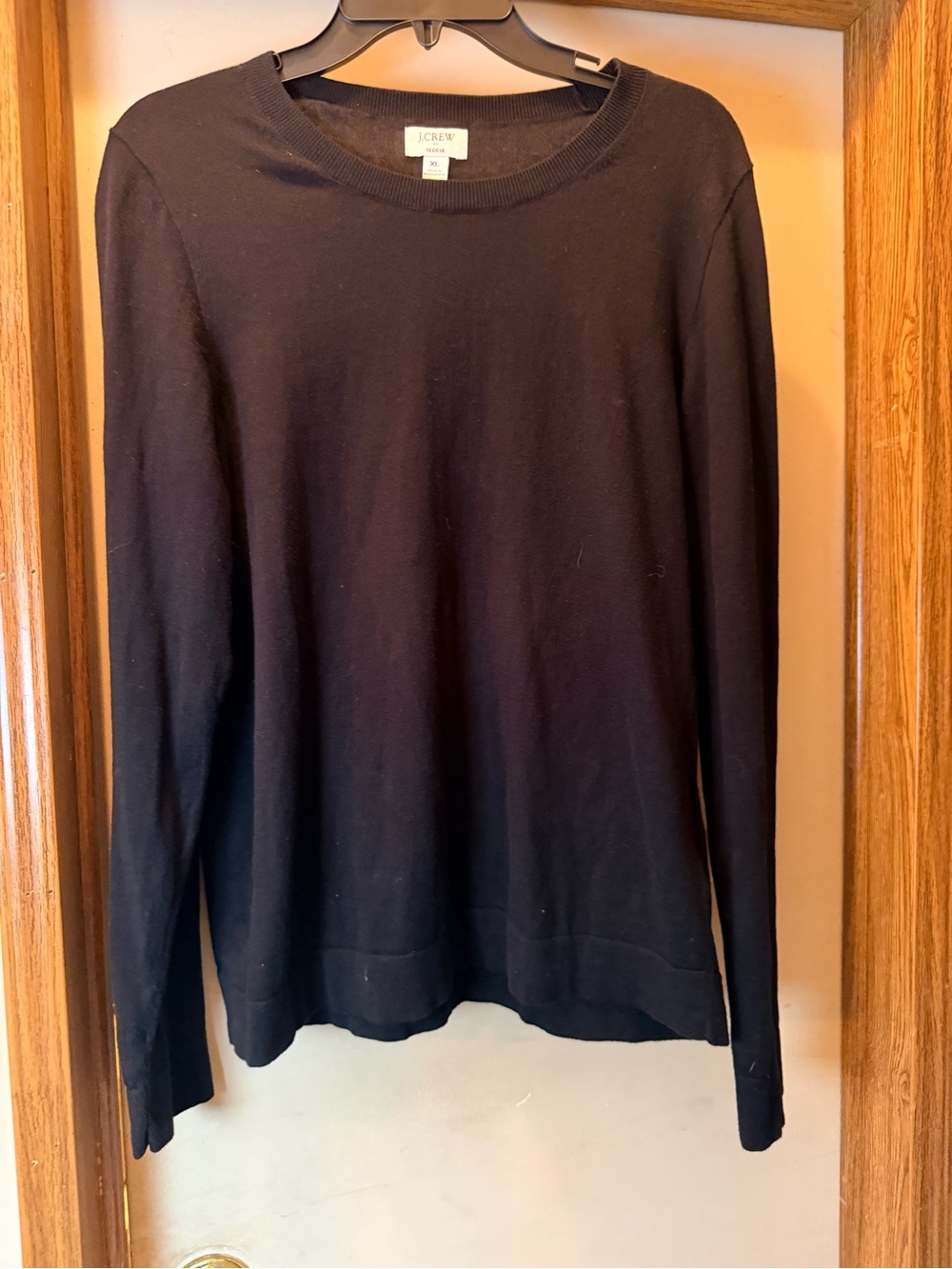 J. Crew “Teddie” Black Crewneck Long-Sleeve Sweater